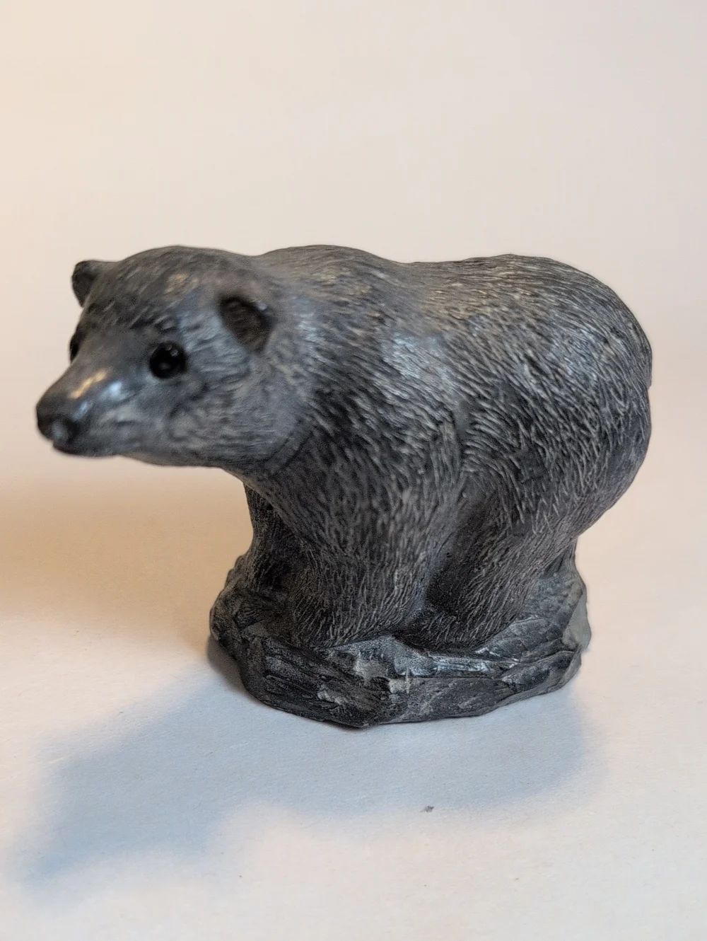 Vintage Wolf Originals Gray Bear Soapstone Sculpture Made in Canada